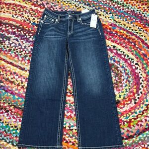 NWT Miss Me Mid Rise Wide Blue Wash Denim Jeans